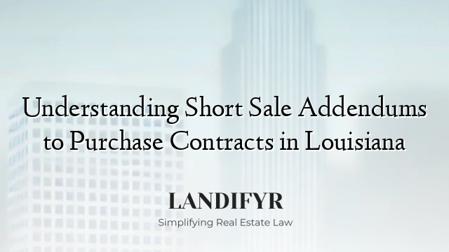 Understanding Short Sale Addendums to Purchase Contracts in Louisiana