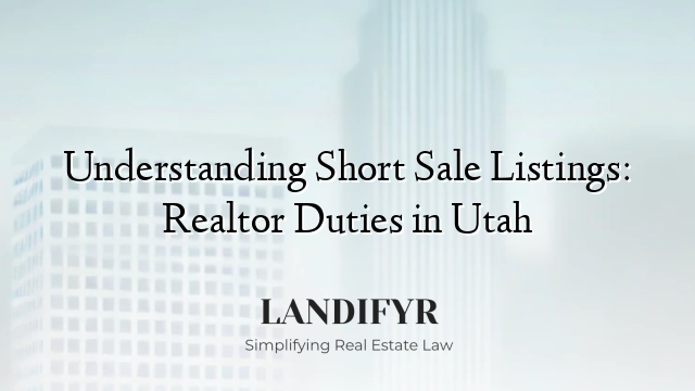 Understanding Short Sale Listings: Realtor Duties in Utah