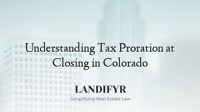 Understanding Tax Proration at Closing in Colorado