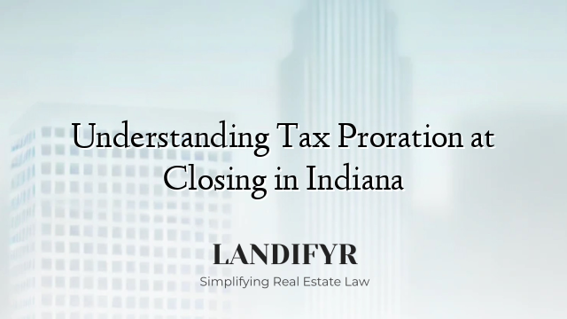 Understanding Tax Proration at Closing in Indiana