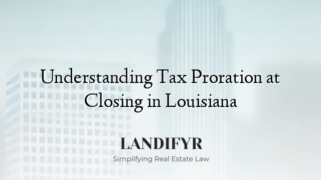 Understanding Tax Proration at Closing in Louisiana