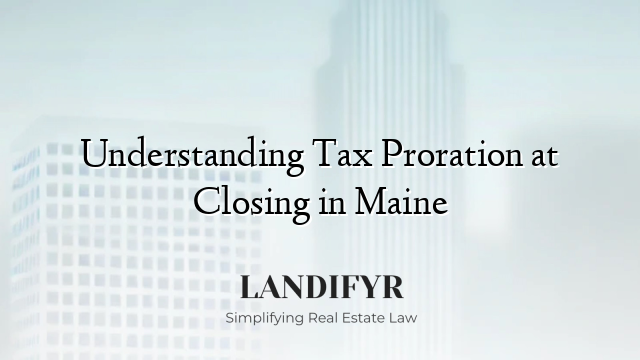 Understanding Tax Proration at Closing in Maine