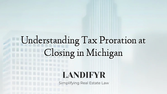 Understanding Tax Proration at Closing in Michigan