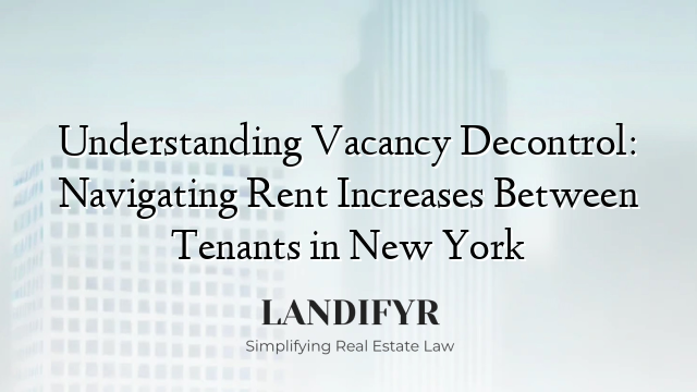 Understanding Vacancy Decontrol: Navigating Rent Increases Between Tenants in New York