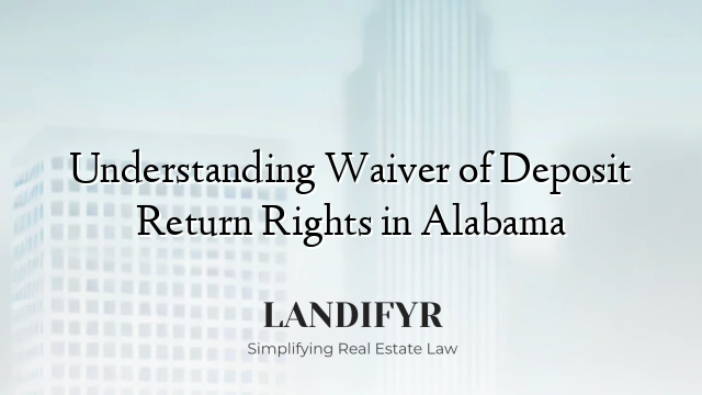 Understanding Waiver of Deposit Return Rights in Alabama