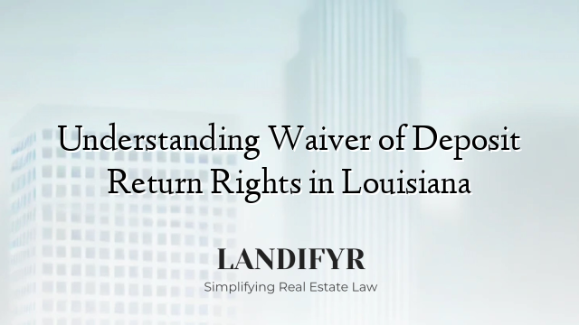 Understanding Waiver of Deposit Return Rights in Louisiana