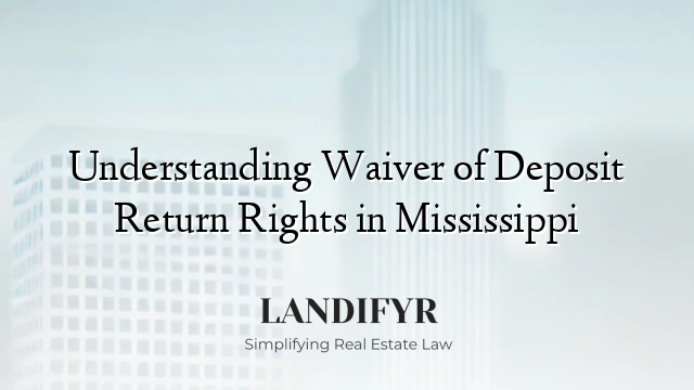 Understanding Waiver of Deposit Return Rights in Mississippi