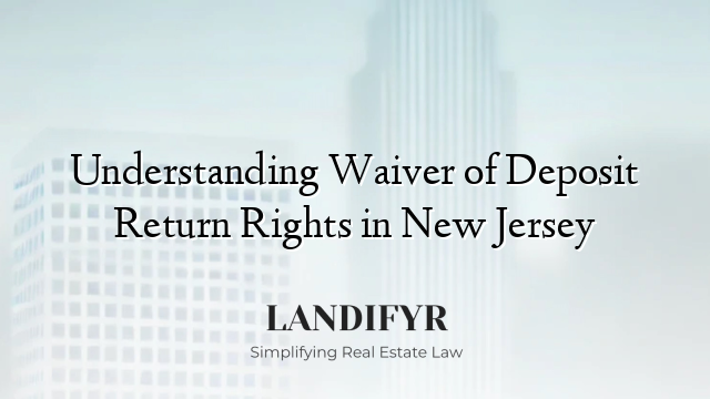 Understanding Waiver of Deposit Return Rights in New Jersey