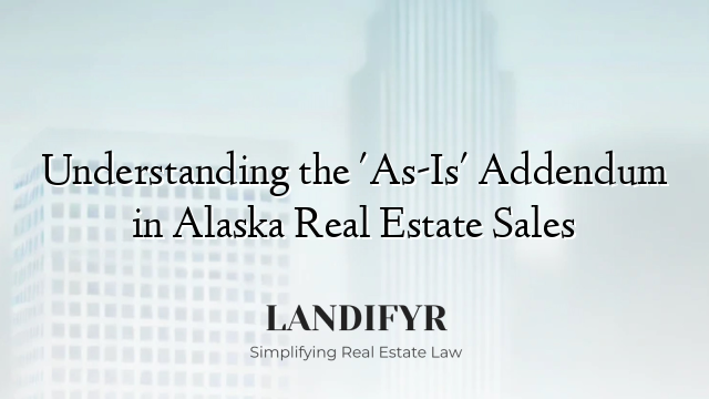 Understanding the 'As-Is' Addendum in Alaska Real Estate Sales