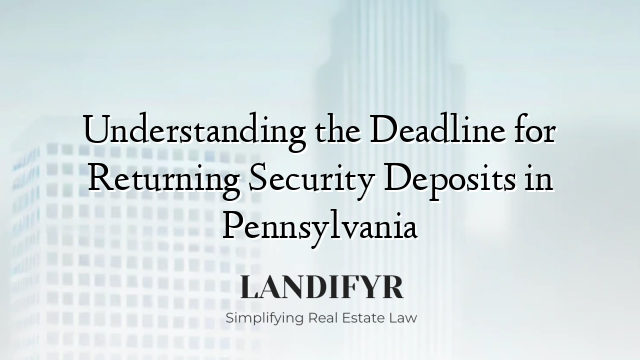 Understanding the Deadline for Returning Security Deposits in Pennsylvania