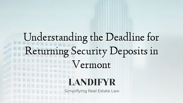 Understanding the Deadline for Returning Security Deposits in Vermont