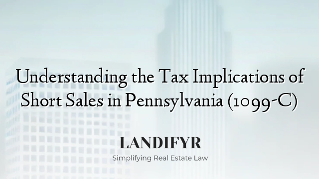 Understanding the Tax Implications of Short Sales in Pennsylvania (1099-C)