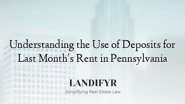 Understanding the Use of Deposits for Last Month's Rent in Pennsylvania
