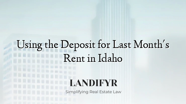 Using the Deposit for Last Month's Rent in Idaho