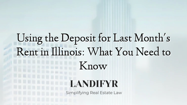 Using the Deposit for Last Month's Rent in Illinois: What You Need to Know