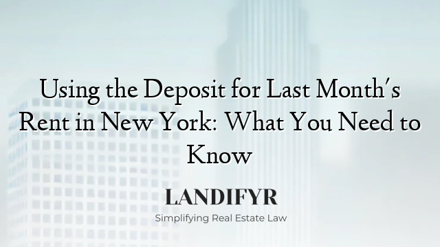 Using the Deposit for Last Month's Rent in New York: What You Need to Know