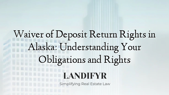 Waiver of Deposit Return Rights in Alaska: Understanding Your Obligations and Rights