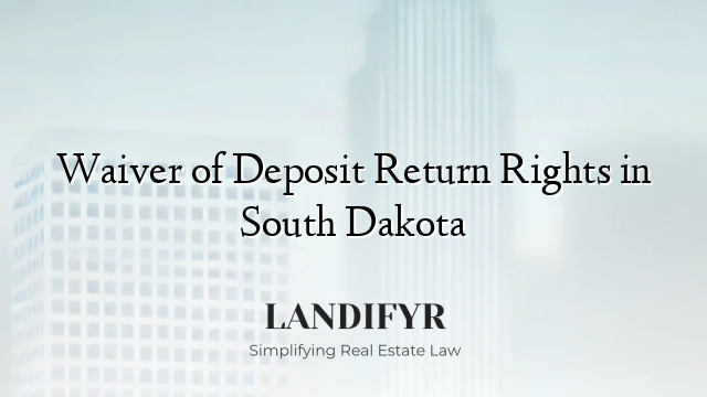 Waiver of Deposit Return Rights in South Dakota