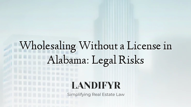 Wholesaling Without a License in Alabama: Legal Risks