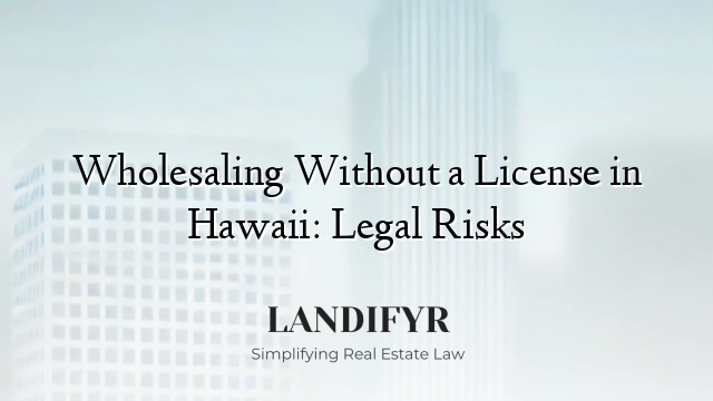 Wholesaling Without a License in Hawaii: Legal Risks