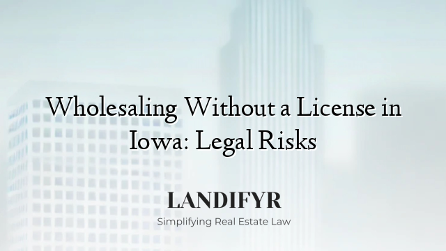 Wholesaling Without a License in Iowa: Legal Risks