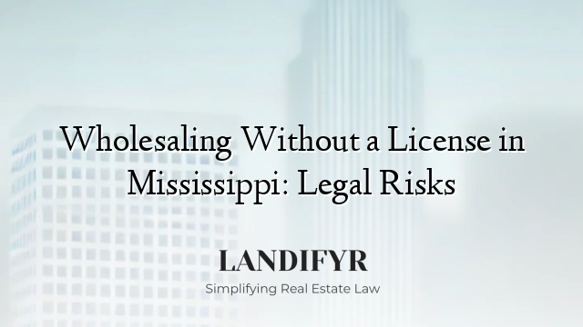 Wholesaling Without a License in Mississippi: Legal Risks