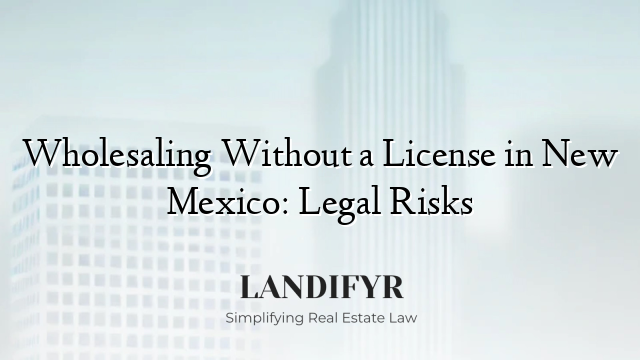 Wholesaling Without a License in New Mexico: Legal Risks