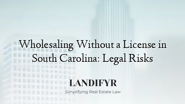 Wholesaling Without a License in South Carolina: Legal Risks